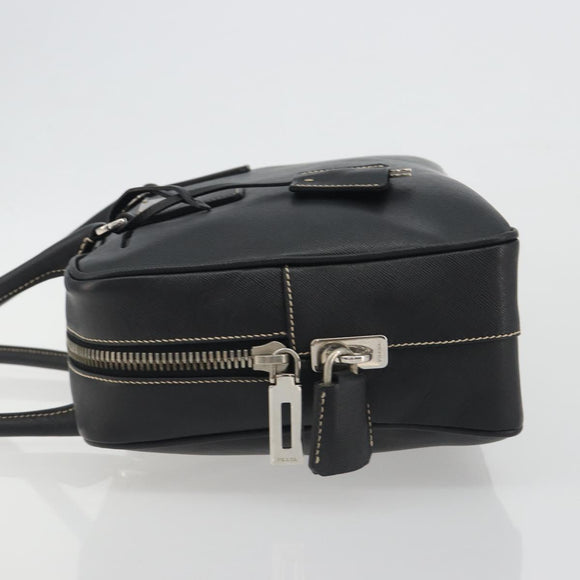 PRADA Tote Bag Saffiano leather Black Silver Auth 188279SAV