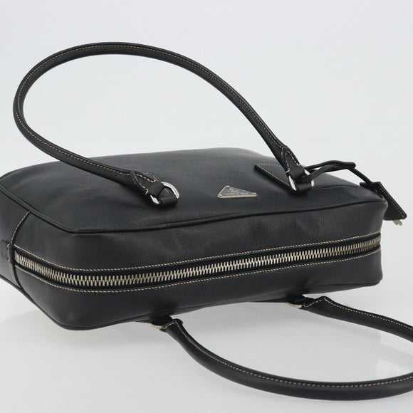 PRADA Tote Bag Saffiano leather Black Silver Auth 188279SAV