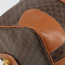 CELINE Macadam Canvas Boston Bag PVC Leather Brown Gold Auth 188283A-15