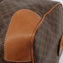 CELINE Macadam Canvas Boston Bag PVC Leather Brown Gold Auth 188283A-16