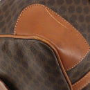 CELINE Macadam Canvas Boston Bag PVC Leather Brown Gold Auth 188283A-9