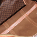 CELINE Macadam Canvas Boston Bag PVC Leather Brown Gold Auth 188283A-11