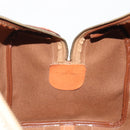CELINE Macadam Canvas Boston Bag PVC Leather Brown Gold Auth 188283A-19