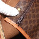 CELINE Macadam Canvas Boston Bag PVC Leather Brown Gold Auth 188283A-20