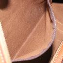 CELINE Macadam Canvas Boston Bag PVC Leather Brown Gold Auth 188283A-21