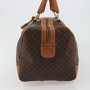 CELINE Macadam Canvas Boston Bag PVC Leather Brown Gold Auth 188283A-4