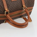 CELINE Macadam Canvas Boston Bag PVC Leather Brown Gold Auth 188283A-7