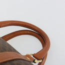 CELINE Macadam Canvas Boston Bag PVC Leather Brown Gold Auth 188283A-8