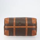 CELINE Macadam Canvas Boston Bag PVC Leather Brown Gold Auth 188283A-5