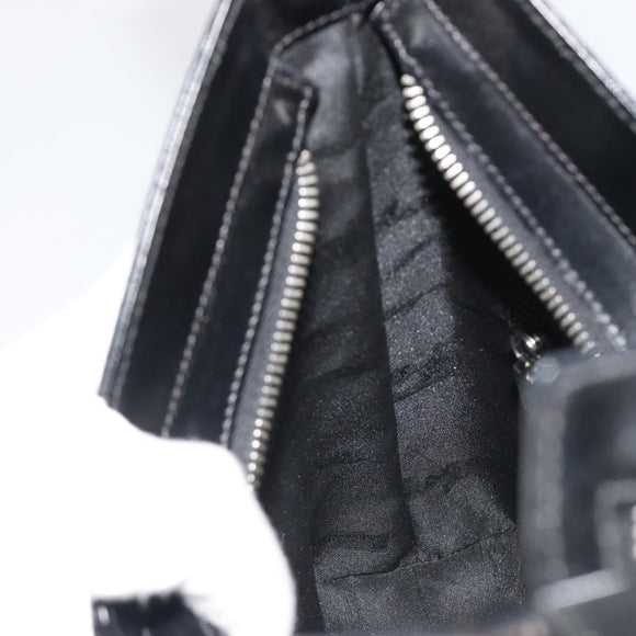 Salvatore Ferragamo Shoulder Bag Harako leather Black Silver Auth 188284A