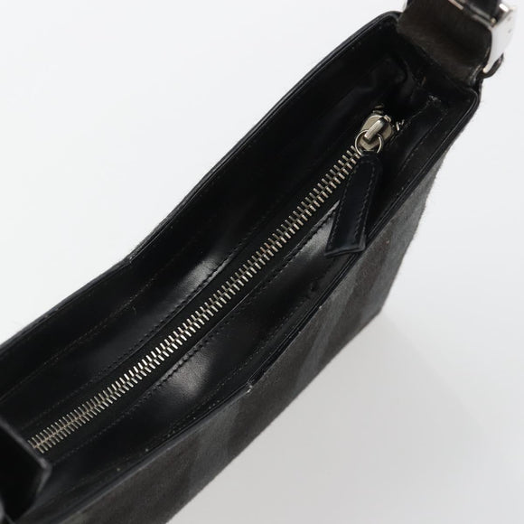 Salvatore Ferragamo Shoulder Bag Harako leather Black Silver Auth 188284A
