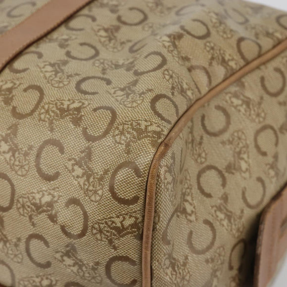 CELINE C Sulky Hand Bag PVC Beige Gold Auth 188286