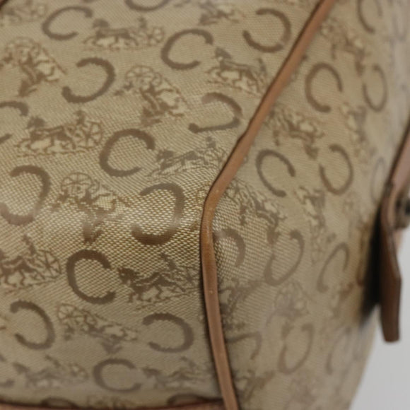 CELINE C Sulky Hand Bag PVC Beige Gold Auth 188286