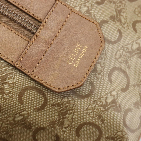 CELINE C Sulky Hand Bag PVC Beige Gold Auth 188286