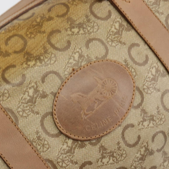 CELINE C Sulky Hand Bag PVC Beige Gold Auth 188286