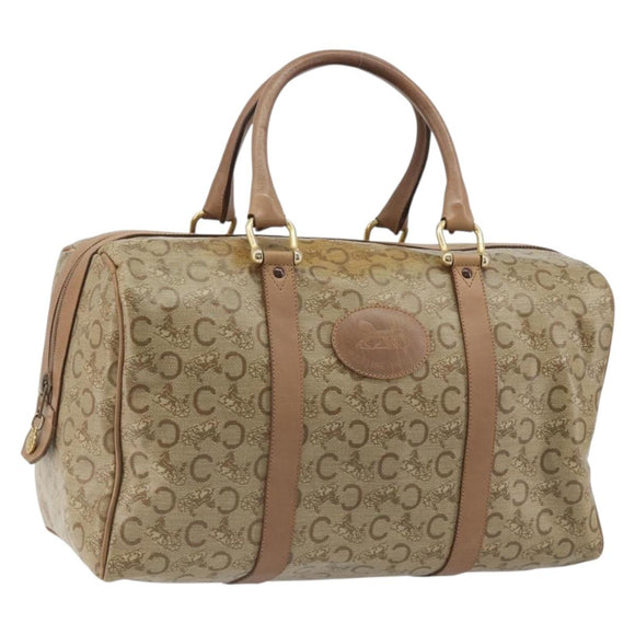 CELINE C Sulky Hand Bag PVC Beige Gold Auth 188286