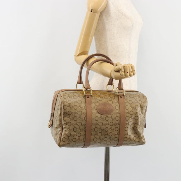 CELINE C Sulky Hand Bag PVC Beige Gold Auth 188286