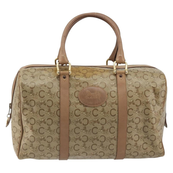 CELINE C Sulky Hand Bag PVC Beige Gold Auth 188286