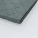 BOTTEGA VENETA MAXI INTRECCIATO Clutch Bag Leather Gray Silver Auth 188287A-10