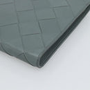 BOTTEGA VENETA MAXI INTRECCIATO Clutch Bag Leather Gray Silver Auth 188287A-12