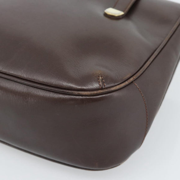 CELINE Handtas Leer Bruin Goud Auth 188288