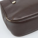 CELINE Handtas Leer Bruin Goud Auth 188288-16