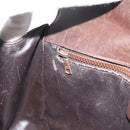 CELINE Handtas Leer Bruin Goud Auth 188288-20