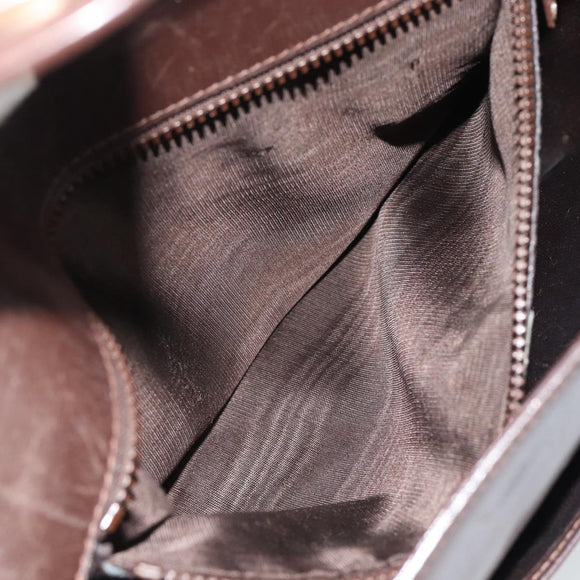 CELINE Handtas Leer Bruin Goud Auth 188288