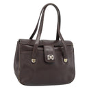 CELINE Handtas Leer Bruin Goud Auth 188288-1