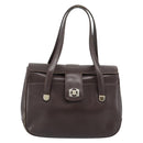 CELINE Handtas Leer Bruin Goud Auth 188288-13