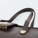 CELINE Handtas Leer Bruin Goud Auth 188288-8