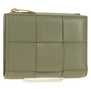 BOTTEGA VENETA MAXI INTRECCIATO Wallet Leather Beige Gold Auth 188290M-1