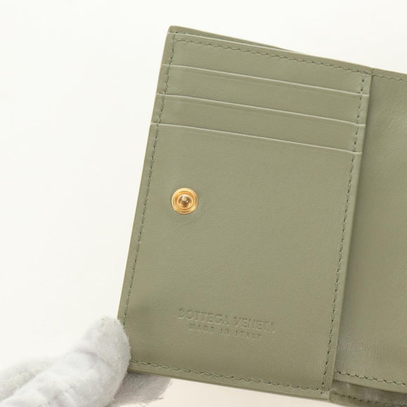 BOTTEGA VENETA MAXI INTRECCIATO Wallet Leather Beige Gold Auth 188290M