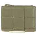 BOTTEGA VENETA MAXI INTRECCIATO Wallet Leather Beige Gold Auth 188290M-13