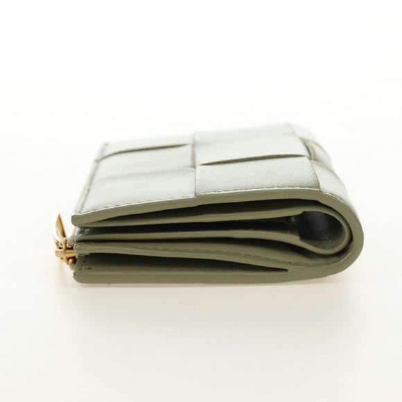 BOTTEGA VENETA MAXI INTRECCIATO Wallet Leather Beige Gold Auth 188290M