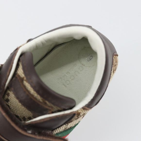 GUCCI GG Canvas Sherry Line Baby Shoes Beige Auth 188291A