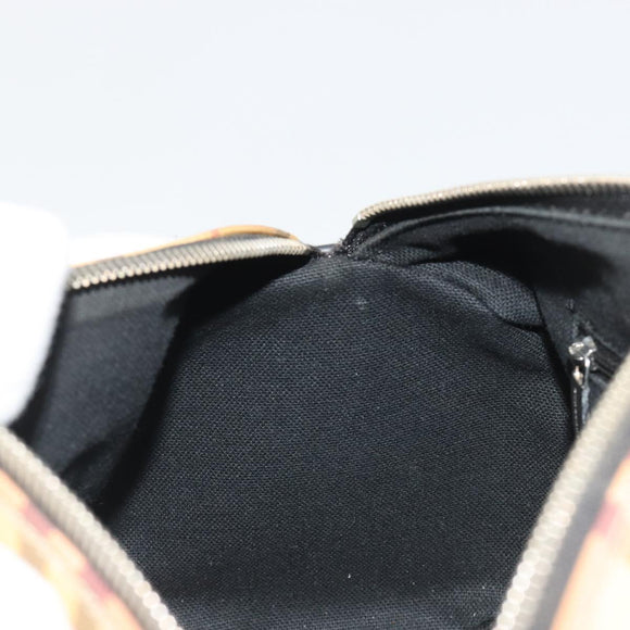 BURBERRY Nova Check Hand Bag PVC Beige Gold Auth 188293