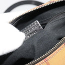 BURBERRY Nova Check Hand Bag PVC Beige Gold Auth 188293-12