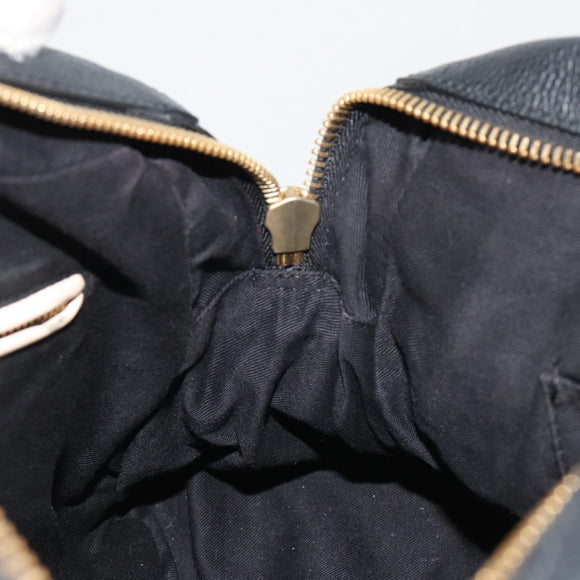 Chloe Paraty Hand Bag Leather Black Gold Auth 188295