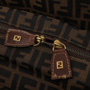 FENDI Zucca Canvas Boston Bag Brown Black Auth 188298A-14