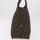 FENDI Zucca Canvas Boston Bag Brown Black Auth 188298A-4