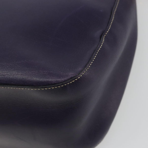 PRADA Shoulder Bag Leather Purple Gold Auth 188299A