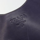 PRADA Shoulder Bag Leather Purple Gold Auth 188299A-17