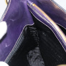 PRADA Shoulder Bag Leather Purple Gold Auth 188299A-18