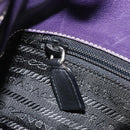 PRADA Shoulder Bag Leather Purple Gold Auth 188299A-20