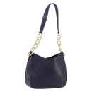 PRADA Shoulder Bag Leather Purple Gold Auth 188299A-1