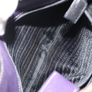 PRADA Shoulder Bag Leather Purple Gold Auth 188299A-21