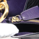 PRADA Shoulder Bag Leather Purple Gold Auth 188299A-22