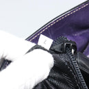PRADA Shoulder Bag Leather Purple Gold Auth 188299A-12