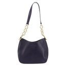 PRADA Shoulder Bag Leather Purple Gold Auth 188299A-13